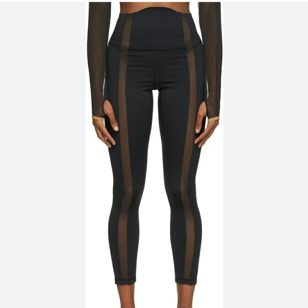 Ivy Park sz M Black Drip 2 Adidas mesh vertical panel, 2020 leggings tig…